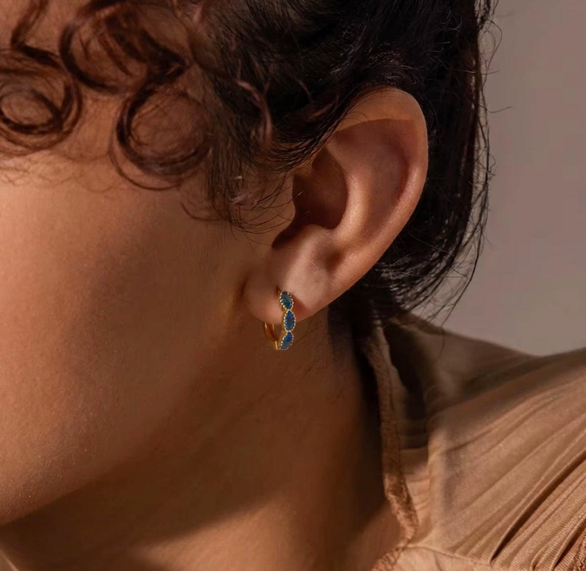 Aros Cristales Rose & Blue