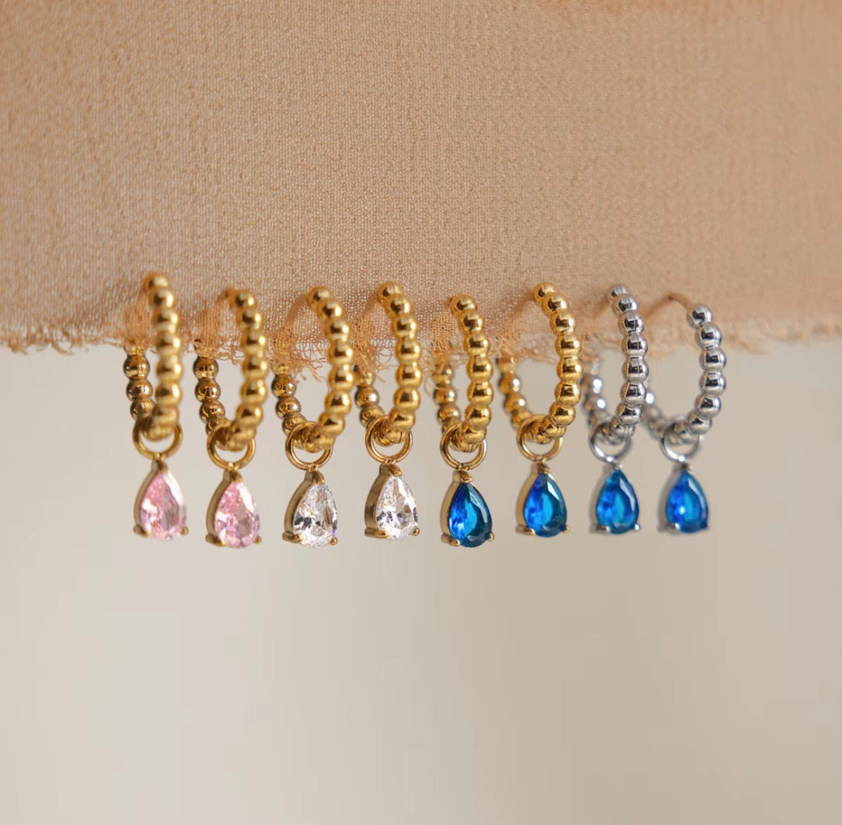 Aros Cristal en forma de gota