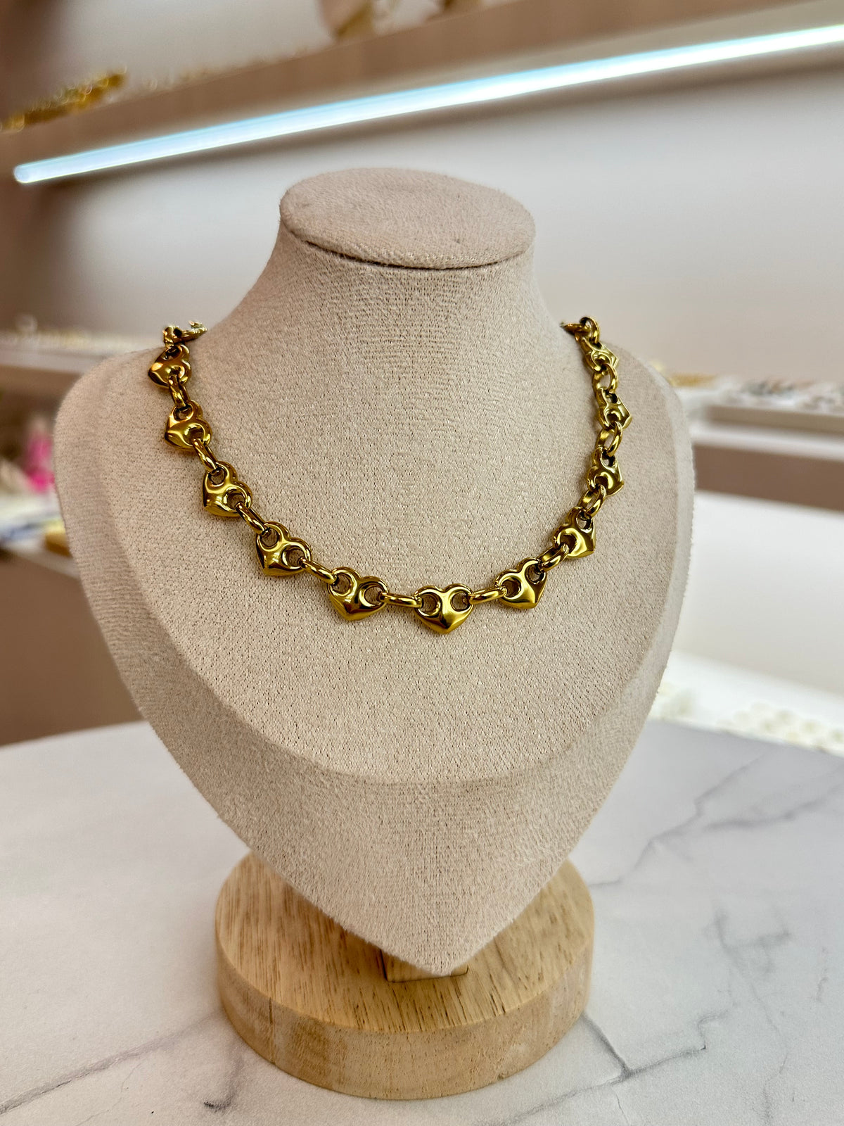 Collar Eslabones de Corazón