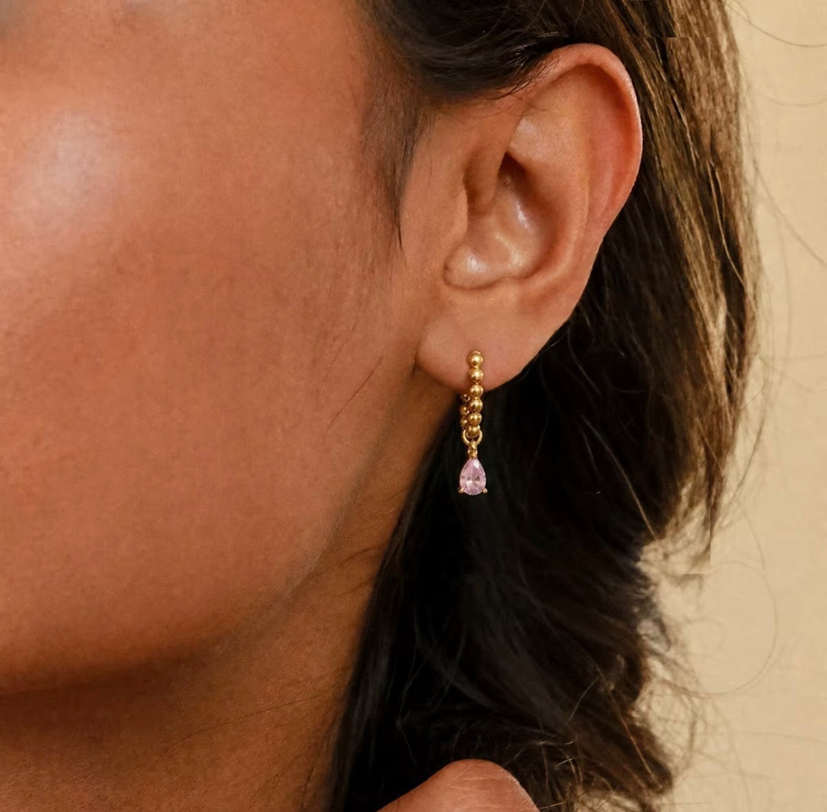 Aros Cristal en forma de gota